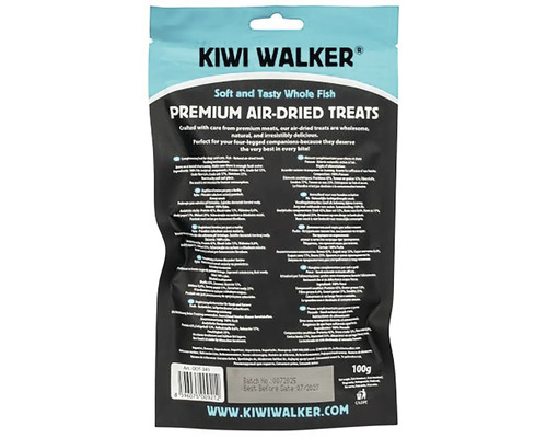 Kiwi Walker prémiové sušené rybí pamlsky pro psy a kočky v balení 100 gramů