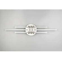 Moderní LED stropní svítidlo se třemi vodorovnými světelnými lištami a kulatým úchytem na strop