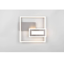 Moderní LED nástěnné svítidlo s čtvercovým rámem a geometrickými kovovými prvky