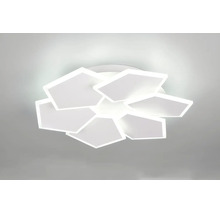 Moderní LED stropní svítidlo v geometrickém tvaru z kovu pro rovnoměrné osvětlení místnosti.