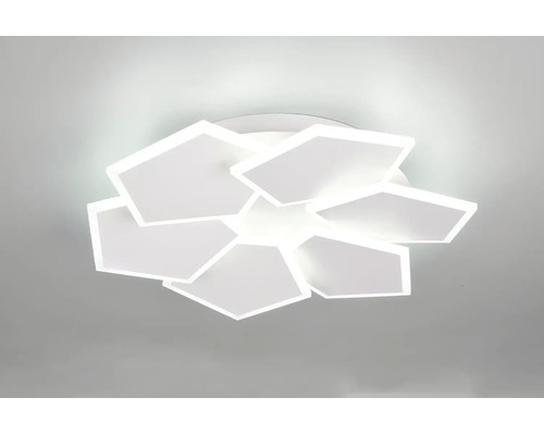 Moderní LED stropní svítidlo v geometrickém tvaru z kovu pro rovnoměrné osvětlení místnosti.
