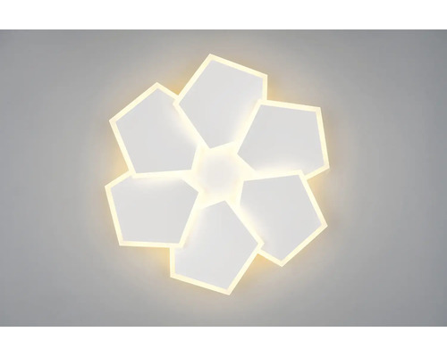 Moderní LED stropní svítidlo v květinovém designu se šesti pětiúhelníkovými světelnými prvky