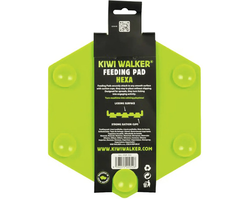 Lízací podložka Kiwi Walker Hexa pro psy ze silikonu s přísavkami na zadní straně.