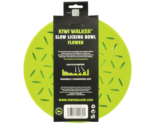Lízací miska Kiwi Walker Flower ze silikonu pro domácí mazlíčky, protiskluzová a vhodná do myčky nádobí.