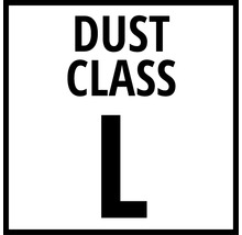 Symbol pro prachovou třídu L pro označení vysavačů.