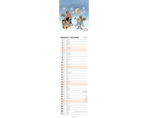 Kalendarni list prosinec 2027 s motivem krtka a mysi v zime