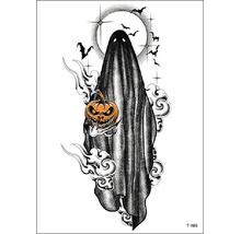 Dočasné halloweenské tetování s duchem, dýní a netopýry na kůži