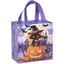 Halloweenská nákupní taška s motivem kočky a dýní z plastu