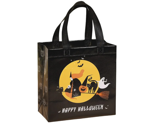 Halloweenská nákupní taška s motivem čarodějnice a kočky