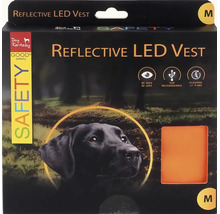 Reflexní LED vesta pro psy Dog Fantasy ve velikosti M, nabíjecí přes USB, s bezpečnostními prvky pro lepší viditelnost.