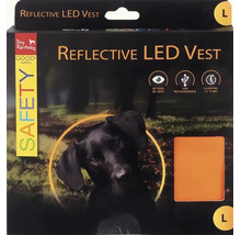 Reflexni LED vesta pro psy ve velikosti L od znacky Dog Fantasy v baleni s nabijenim pres USB