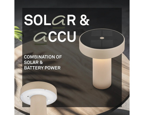 Moderní LED stolní lampa se solárním panelem a dobíjecí baterií pro venkovní použití