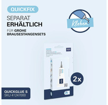 Sada lepidel Grohe QuickGlue S pro sprchové tyče v blistrovém balení včetně dvou tub lepidla a montážního příslušenství pro montáž bez vrtání