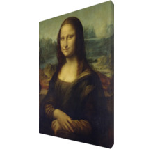 Nástěnný obraz Mona Lisa jako kvalitní umělecký tisk na plátně v perspektivním pohledu pro stylovou dekoraci stěn.