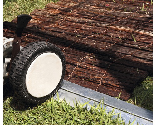 Dřevěná rohož na kolečku