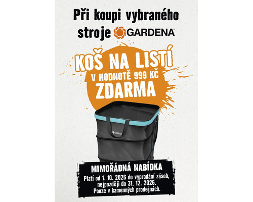 Akce Gardena při koupi vybraného stroje koš na listí zdarma