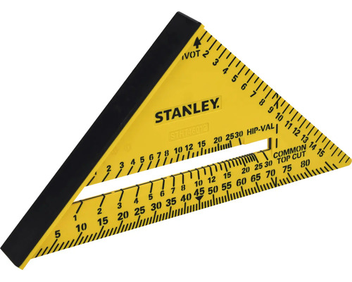 Tesařský úhelník Stanley s metrickou stupnicí pro přesné měření a značení při stavebních pracích