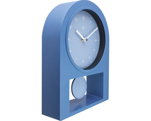 Modré stolní hodiny s kyvadlem