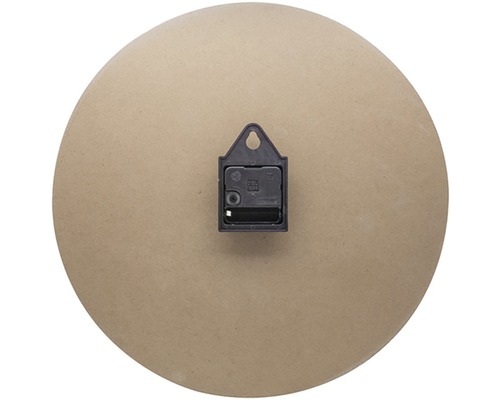 Zadní strana kulatých nástěnných hodin se závěsem