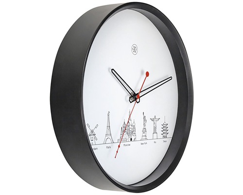 Nástěnné hodiny s ilustracemi mezinárodních památek