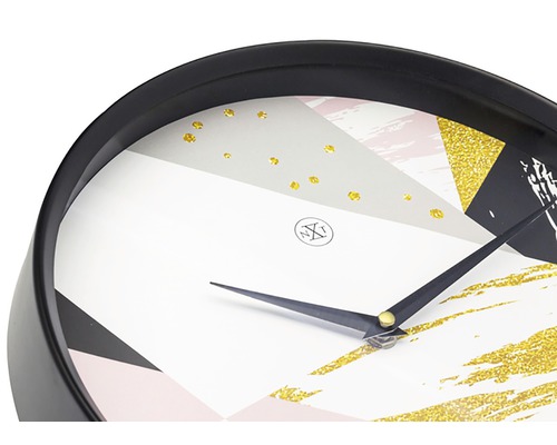 Nástěnné hodiny s geometrickým vzorem a ručičkami