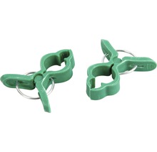 Dva zelené klipy na rostliny s kovovým kroužkem