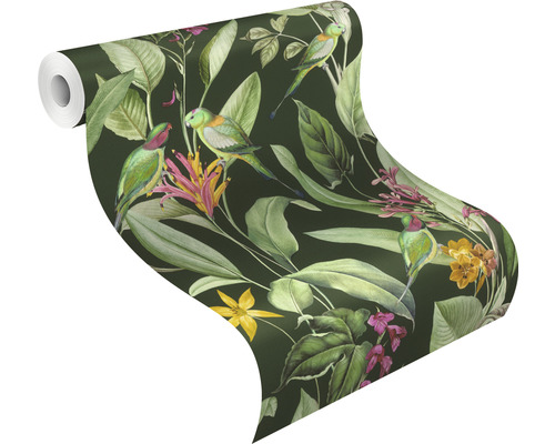 Role tapety se vzorem ptáků a rostlin