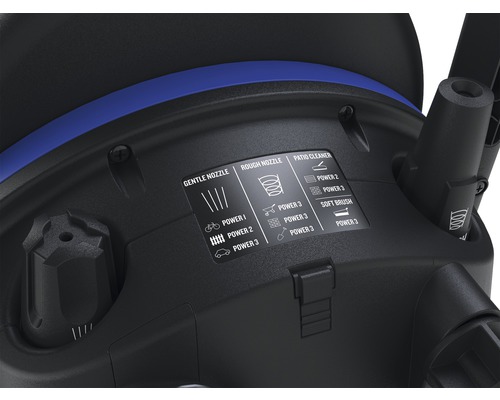 Symboly na tlakové myčce pro nastavení typu trysky a úrovně výkonu