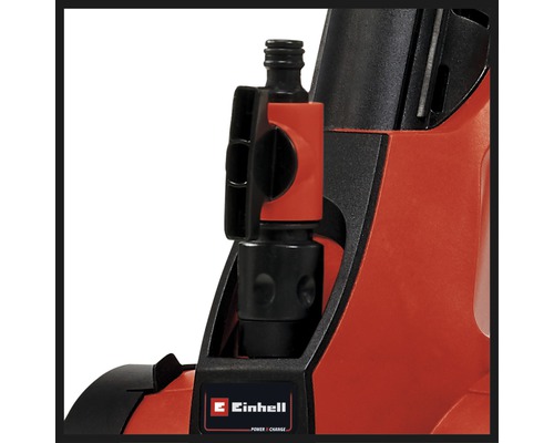 Detailní pohled na vysokotlaký čistič Einhell s přípojkou vody