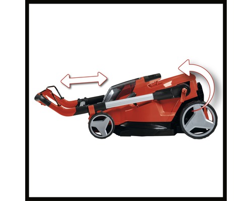 Nastavitelná sekačka na trávu pro nastavení výšky rukojeti a snadné skládání