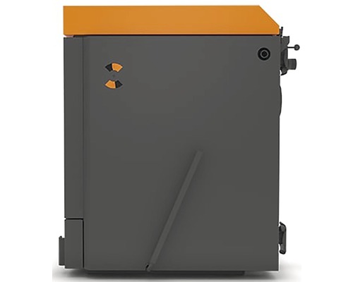 Boční pohled na topný kotel