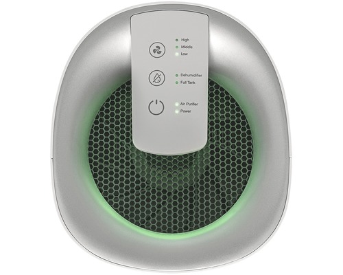 Čistička vzduchu s ovládacím panelem pro rychlost ventilátoru, odvlhčovač a indikátor napájení