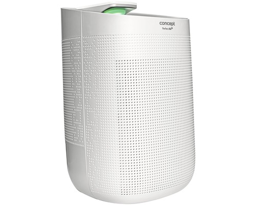 Bílá čistička vzduchu s otvory pro lepší cirkulaci vzduchu.