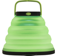 Zelená skládací kempingová lampa s rukojetí