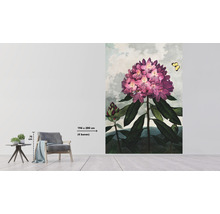 Stěna s květinovou tapetou s motivem rododendronu o velikosti 194 x 280 cm