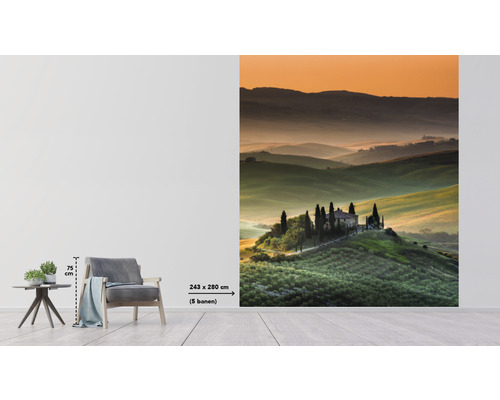 Fototapeta s toskánskou krajinou, rozměry 243 x 280 centimetrů
