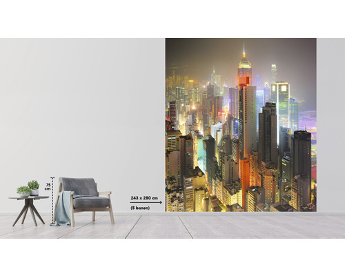 Fototapeta s motivem panoramatu města, rozměry 243 x 280 centimetrů