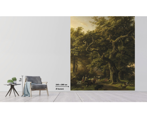 Nástěnná malba se scénou z lesa, rozměr 243 x 280 centimetrů