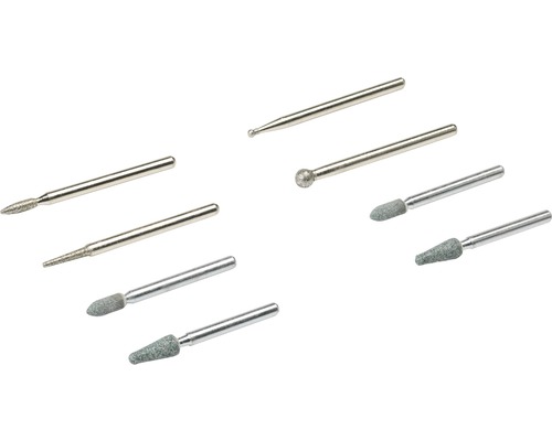 Několik brusných hrotů pro elektrické nářadí