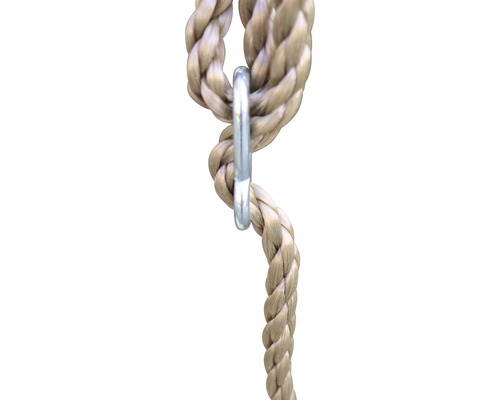 Pletené lano s kovovým kroužkem