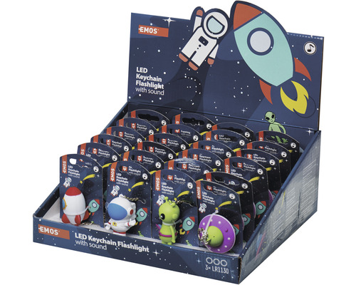 Prezentační stojan s LED klíčenkami s funkcí zvuku od společnosti Emos