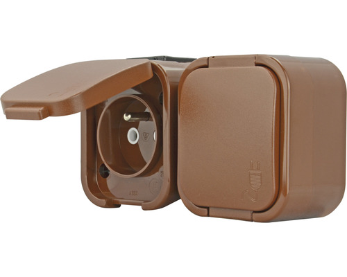 Dvojitá venkovní zásuvka s výklopným víkem