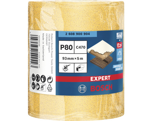 Brusný papír v roli Bosch Expert, zrnitost P80, přibližně 93 mm x 5 m