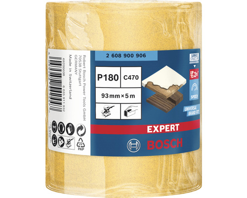 Brusný papír v roli Bosch Expert P180, zrnitost 180, šířka 93 milimetrů, délka 5 metrů