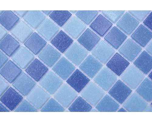 Čtvercové skleněné mozaikové dlaždice v různých odstínech modré
