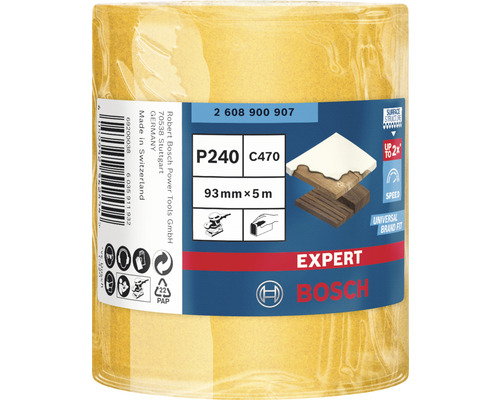 Brusný papír v roli Bosch Expert, zrnitost P240, přibližně 93 milimetrů x 5 metrů