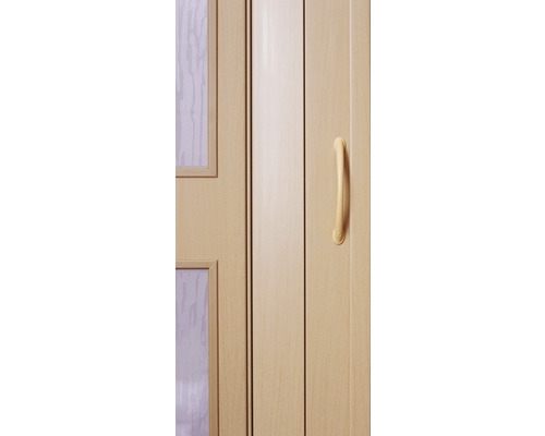 Detail interiérových dveří s klikou a skleněnou vložkou