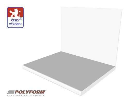 Polyform postforming element s pečetí původu