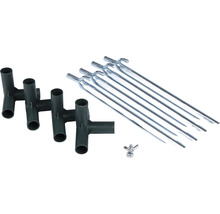 Zemní kotva, spojky a křídlová matice pro zahradní zavlažování