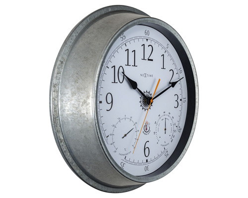 Nástěnné hodiny Nextime s teploměrem a vlhkoměrem